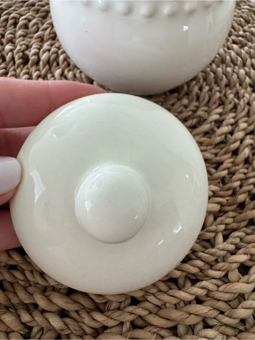 Pottery Barn - Emma Beaded Stoneware Sugar Bowl